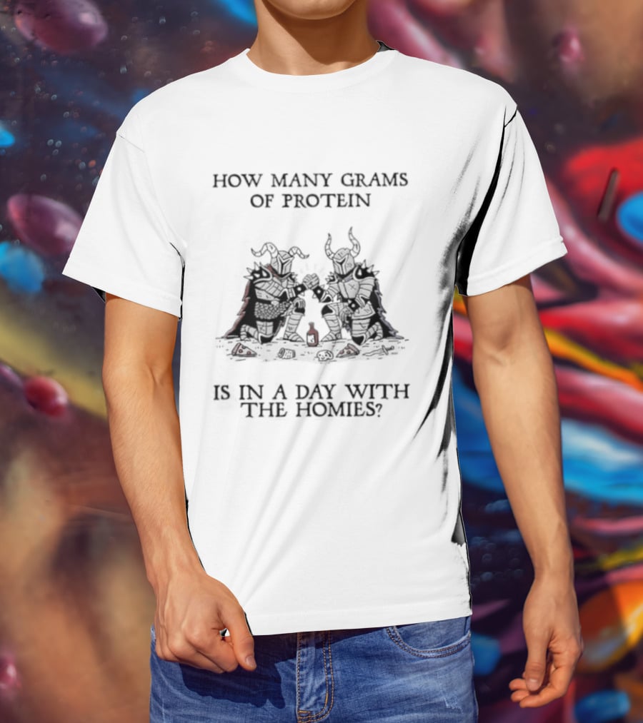 How Many Grams Of Protein Is In A Day With The Homies Silhouette Fantasy Characters T-Shirt