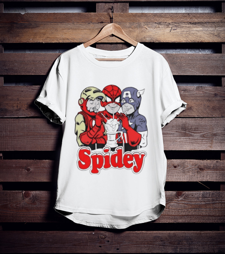 Spidey Iron Man Captain America Beer Meme T-Shirt