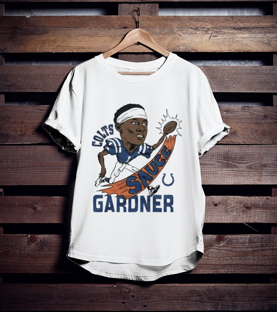 Colts Sauce Gardner Indianapolis Football Player Caricature T-Shirt