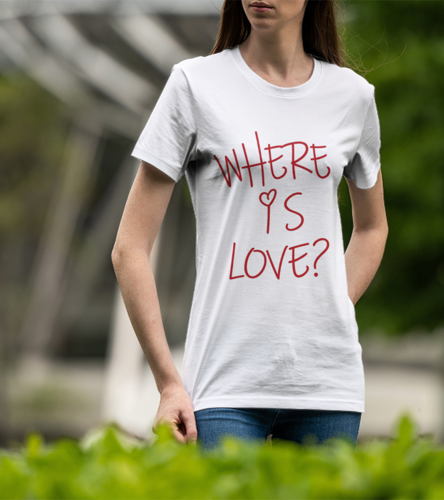 Where Is Love Heart Question Romance In Red T-Shirt
