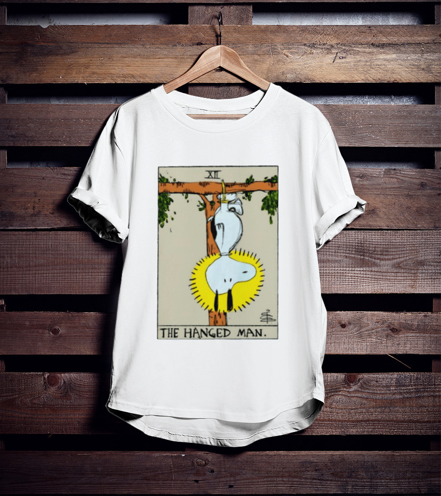 Snoopy The Hanged Man Tarot Card XII Peanuts T-Shirt