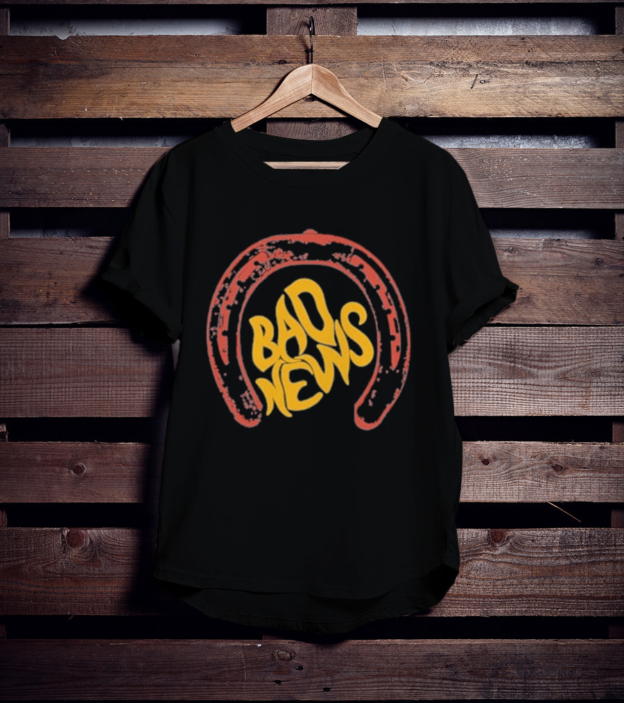 Bad News Horseshoe Icon Retro Vibe T-Shirt