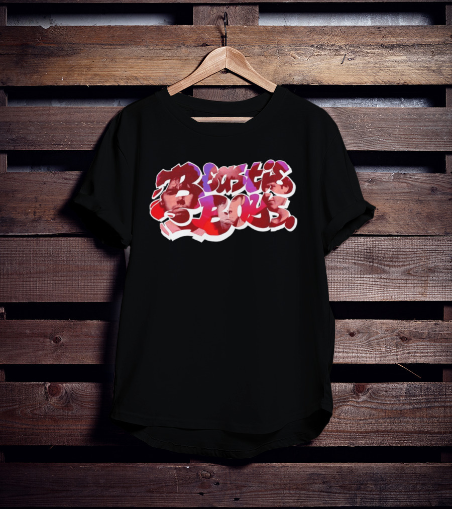Beastie Boys Get Busy Or Get Lost Red And White Text With Faces T-Shirt