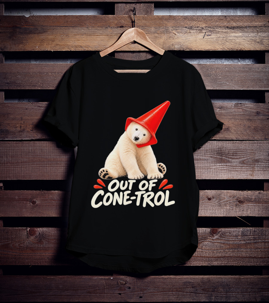 Out Of Cone Trol Polar Bear Traffic Cone Viral T-Shirt