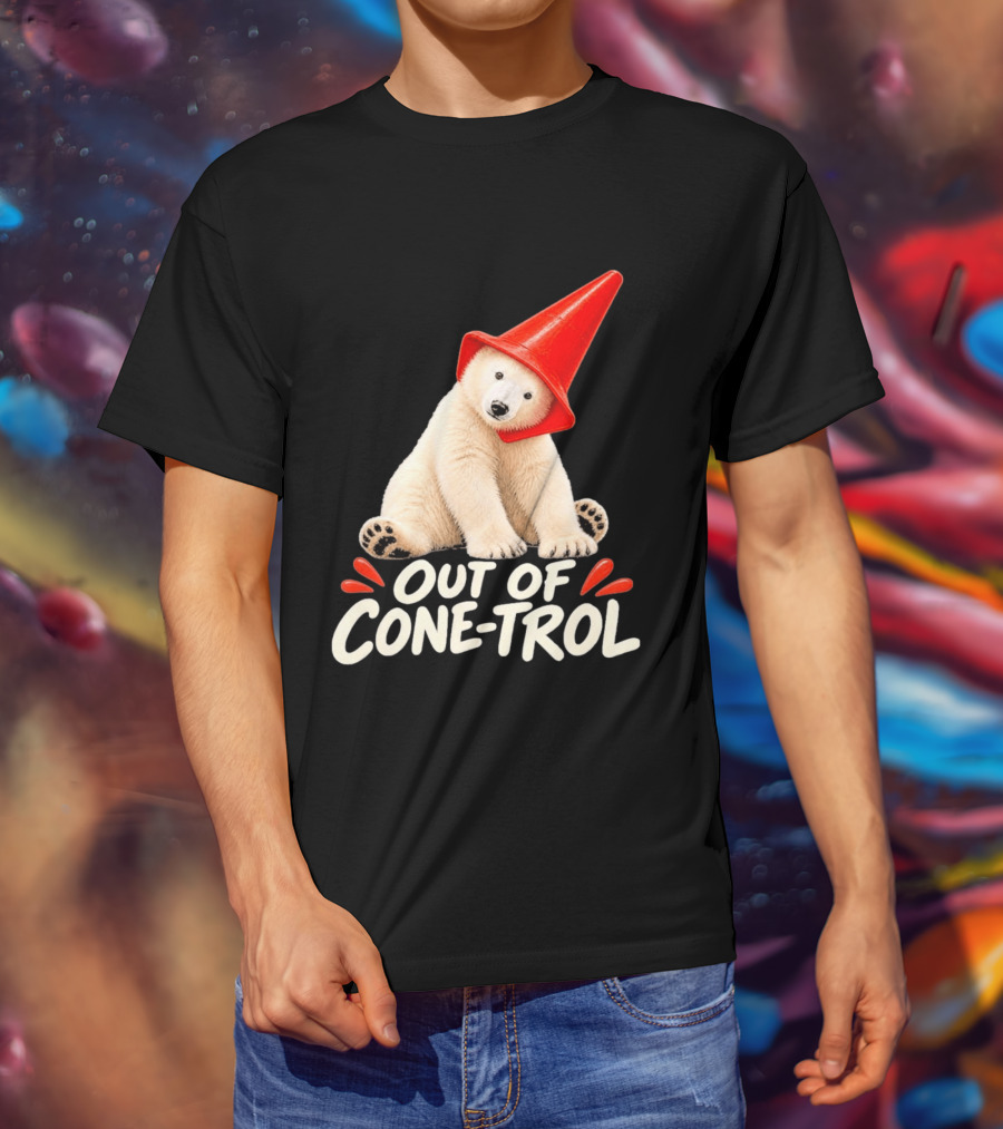 Out Of Cone Trol Polar Bear Traffic Cone Viral T-Shirt