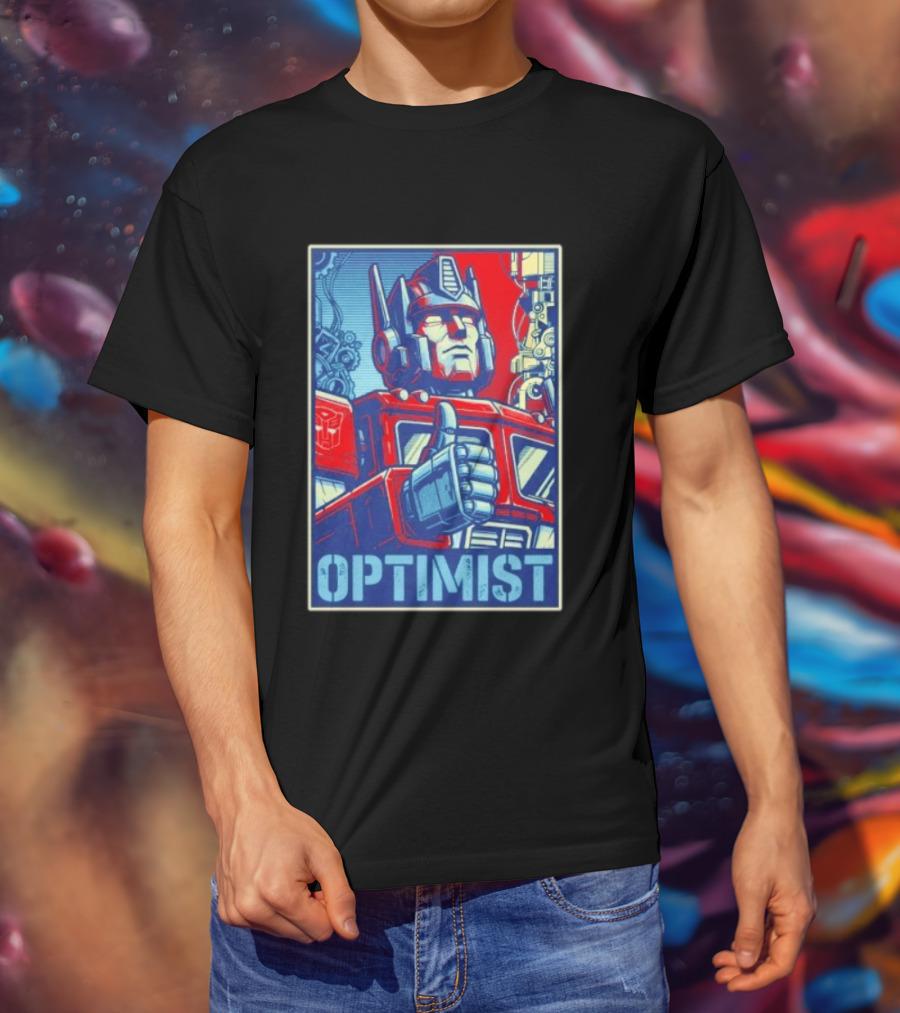 Optimus Prime Optimist Transformers Art Thumbs Up T-Shirt