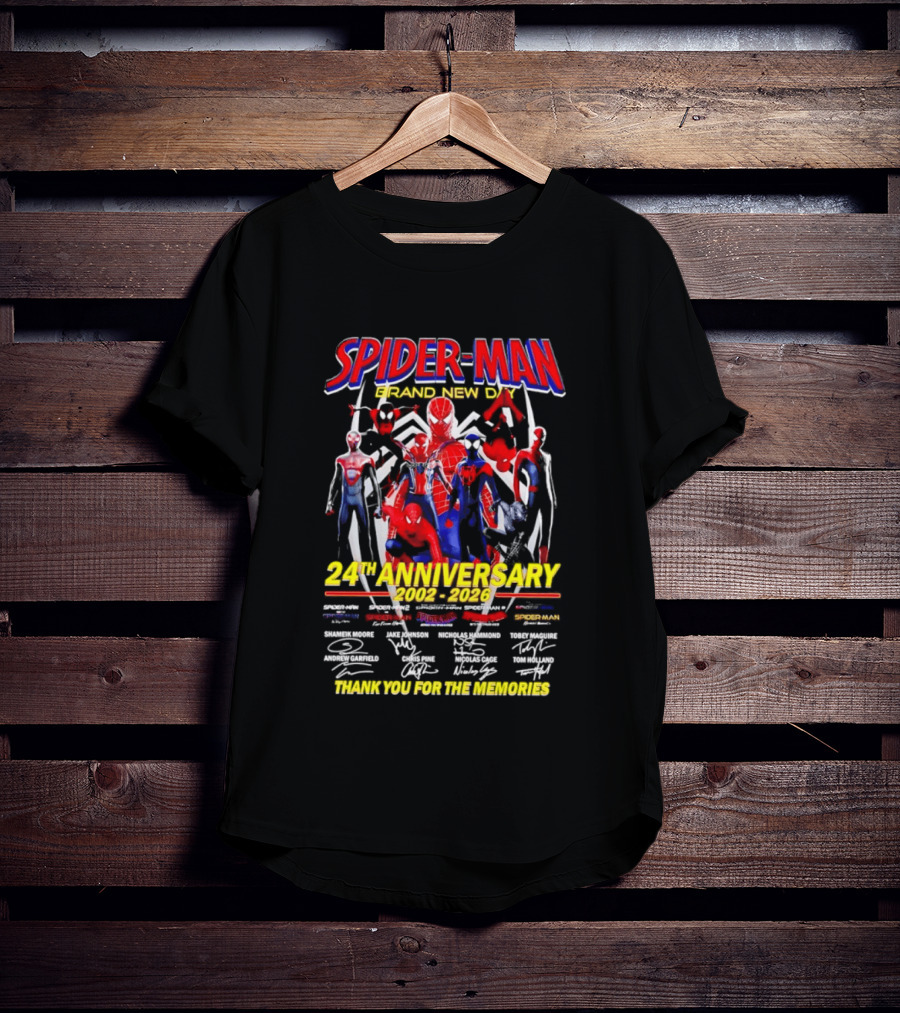Spider Man Brand New Day 24th Anniversary 2002 2026 Thank You For The Memories T-Shirt