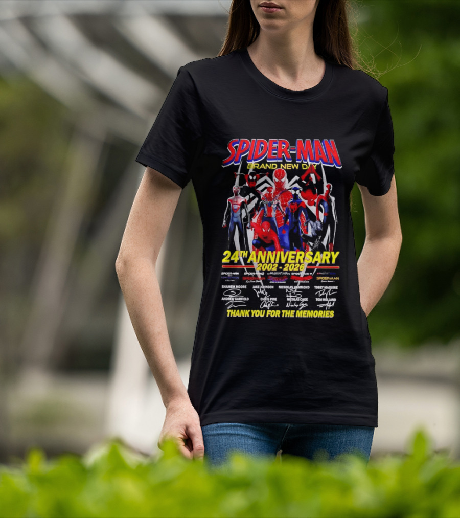 Spider Man Brand New Day 24th Anniversary 2002 2026 Thank You For The Memories T-Shirt
