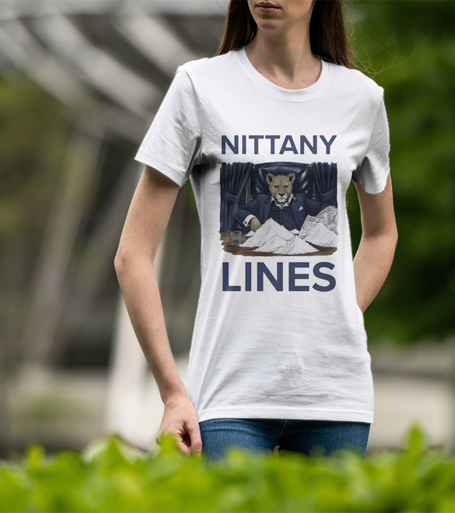 Nittany Lines Penn State Nittany Lions Lion In Suit With Money And White Powder T-Shirt