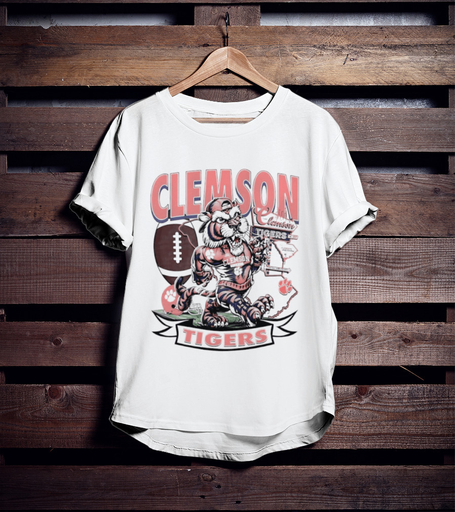Clemson Tigers Football NCAA Cartoon T-Shirt