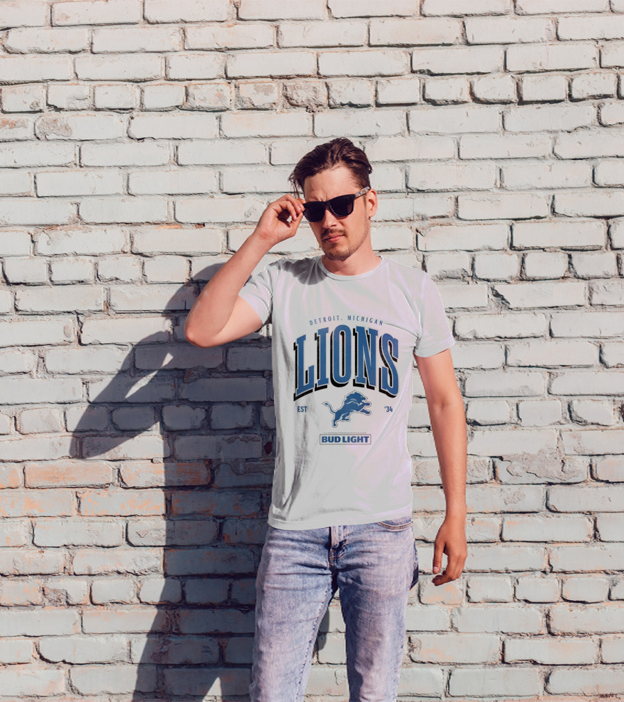 Detroit Michigan Lions Est '34 Bud Light T-Shirt