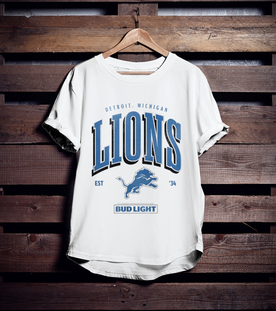 Detroit Michigan Lions Est '34 Bud Light T-Shirt