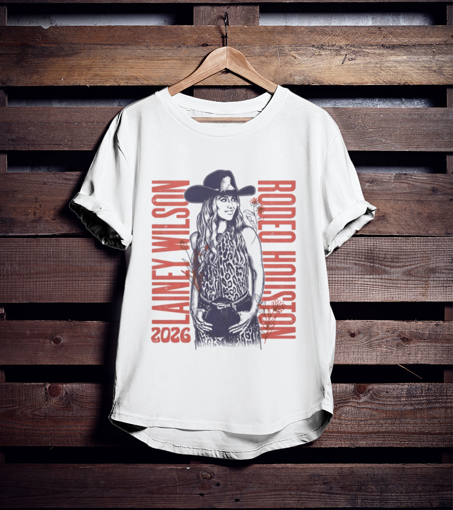 Lainey Wilson Rodeo Houston 2026 Country Music Western Style Cowboy Hat Floral T-Shirt