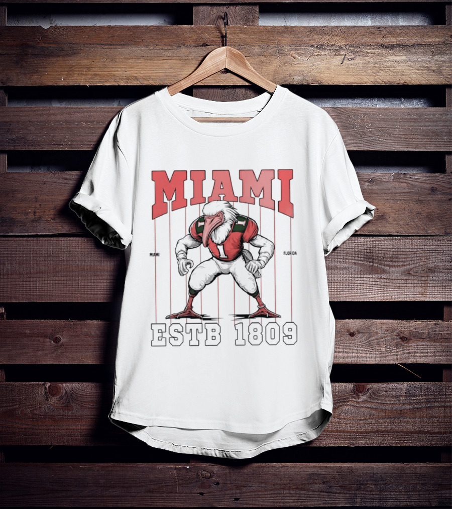 Miami Hurricanes Ibis Football ESTB 1809 T-Shirt