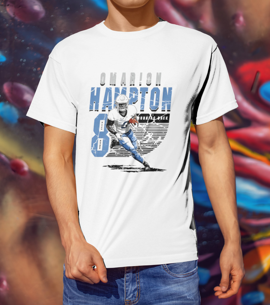 Omarion Hampton 8 Running Back Los Angeles Chargers Football T-Shirt