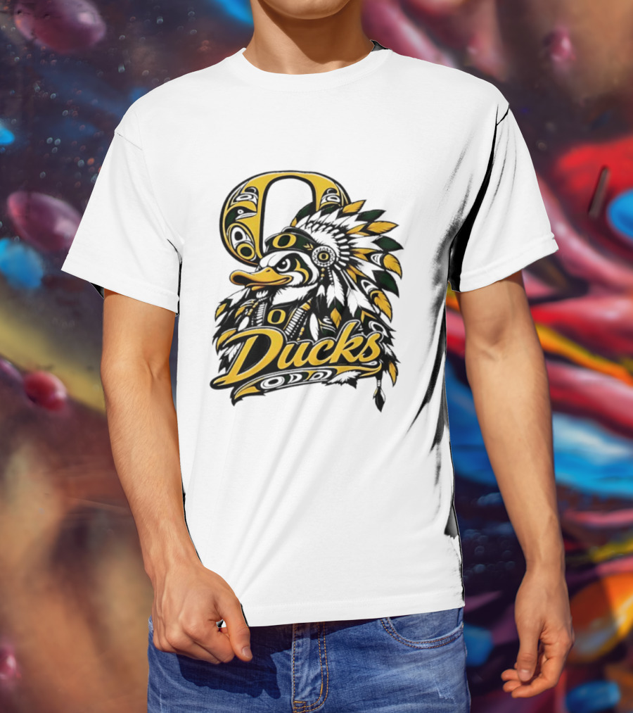 Oregon Ducks Native American Headdress Tribal T-Shirt