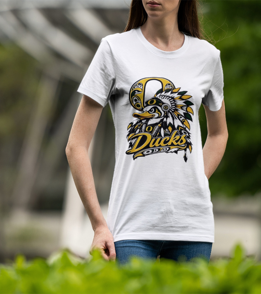 Oregon Ducks Native American Headdress Tribal T-Shirt