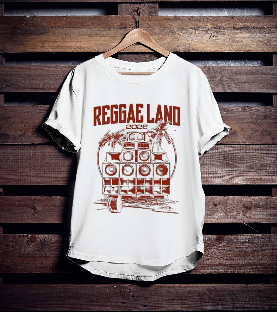 Reggae Land 2026 Soundsystem Palm Trees Stack T-Shirt