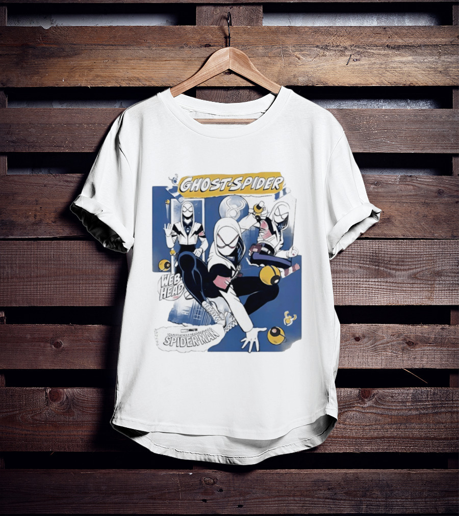 Ghost Spider Web Head Spider Man T-Shirt