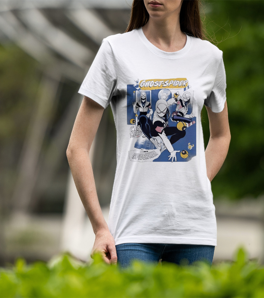 Ghost Spider Web Head Spider Man T-Shirt
