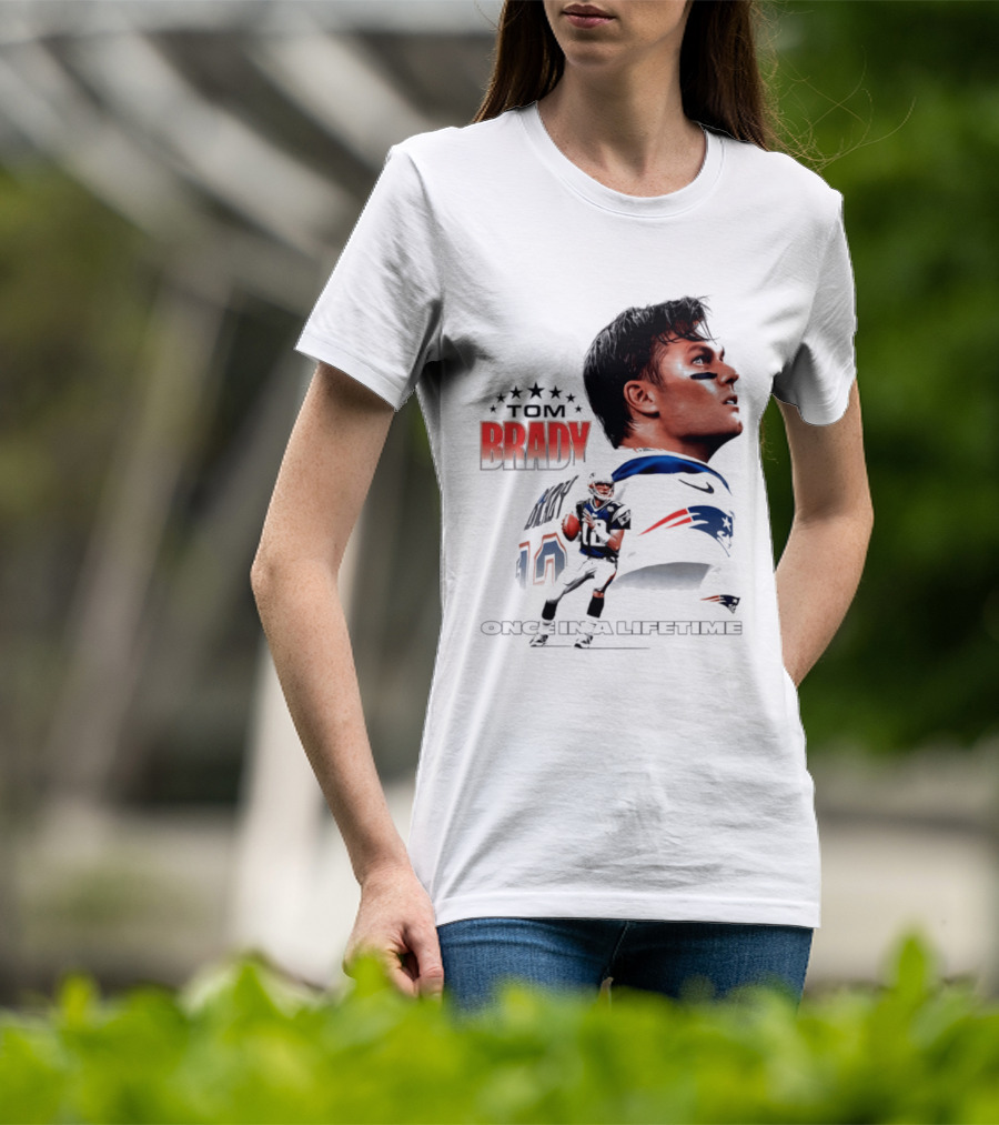 Tom Brady New England Patriots Once In A Lifetime Stars Collage T-Shirt
