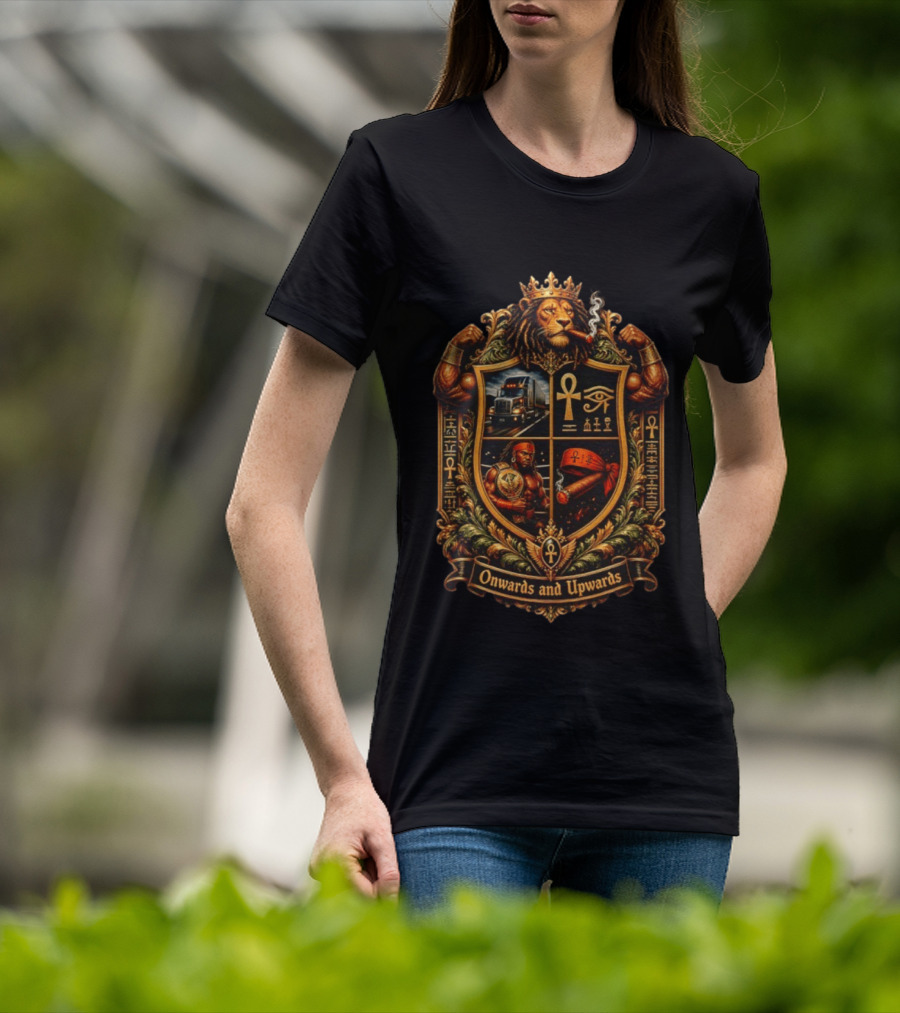 Onwards And Upwards Egyptian Ankh Lion King Smoking Cigar Truck T-Shirt