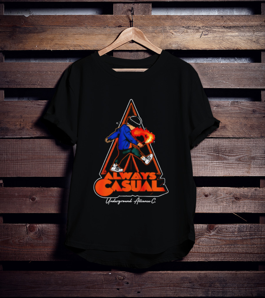 Always Casual Underground Alliance C Youth Flare Fire Backpack Street T-Shirt
