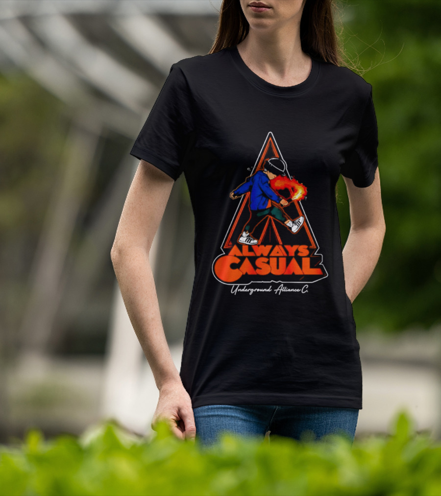 Always Casual Underground Alliance C Youth Flare Fire Backpack Street T-Shirt