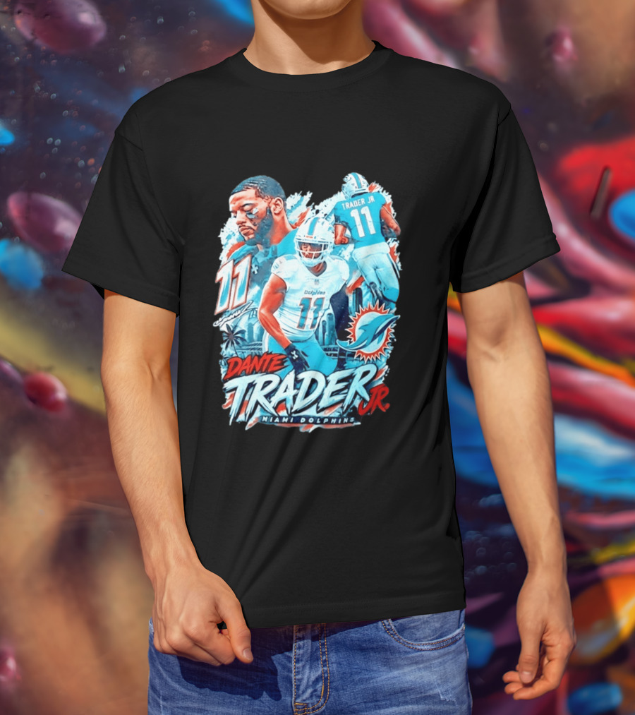 Dante Trader Jr 11 Miami Dolphins Football Player T-Shirt