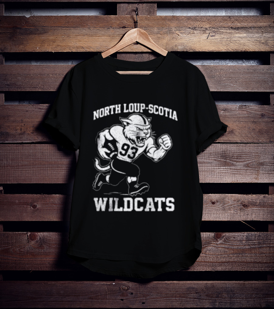 North Loup Scotia Wildcats 93 Football Player T-Shirt