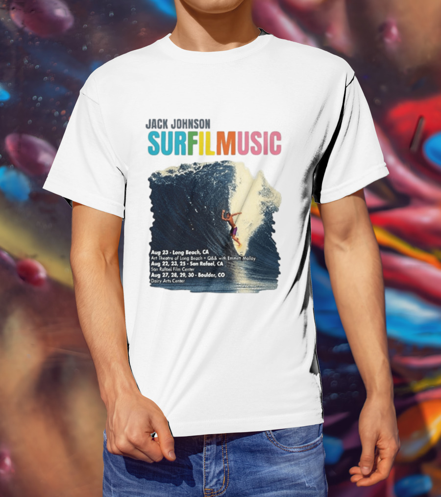 Jack Johnson Surf Film Music Long Beach Art Theatre Aug 23 2026 T-Shirt