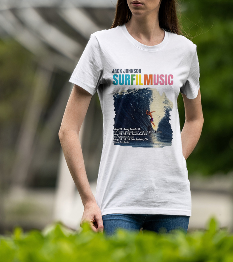 Jack Johnson Surf Film Music Long Beach Art Theatre Aug 23 2026 T-Shirt