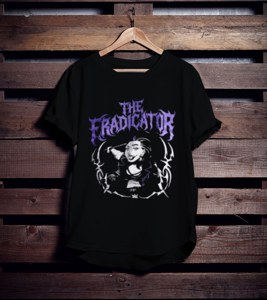 The Eradicator Rhea Ripley Gothic Font Purple Smoky T-Shirt