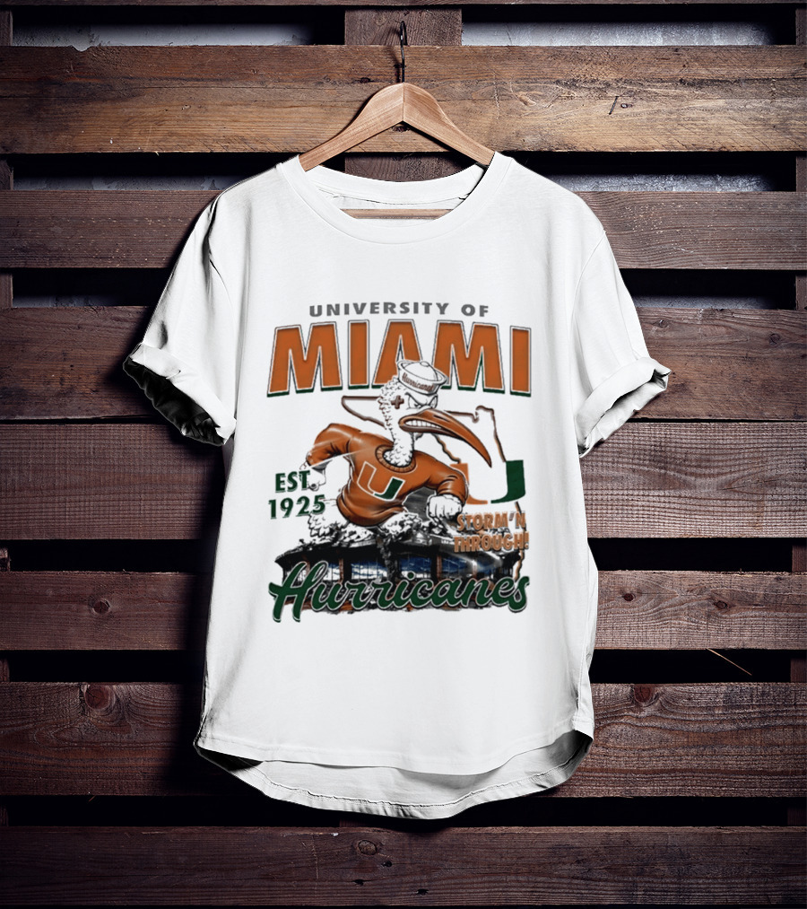 University Of Miami Hurricanes Est 1925 Storm'N Through T-Shirt