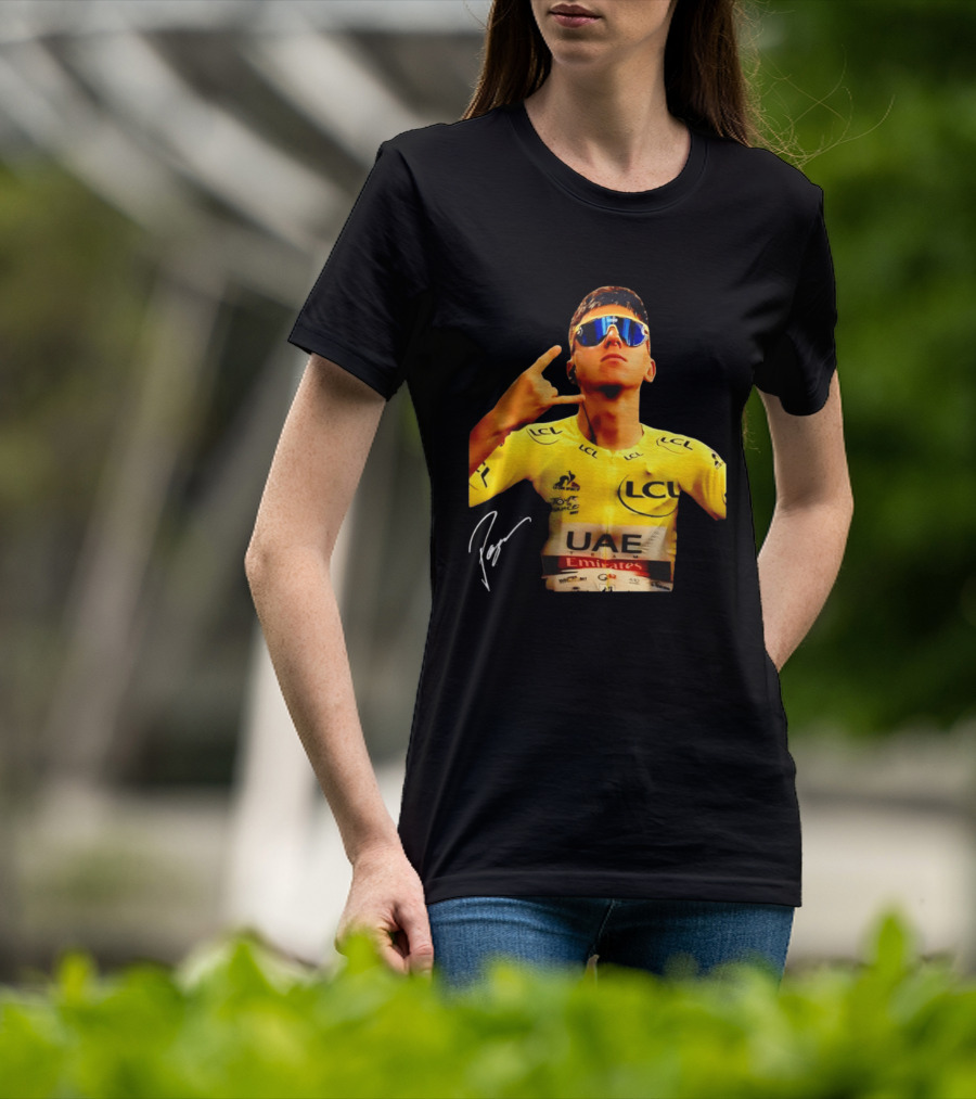 Tadej Pogacar UAE Emirates Cycling Team Slovenia LCL Yellow Jersey T-Shirt
