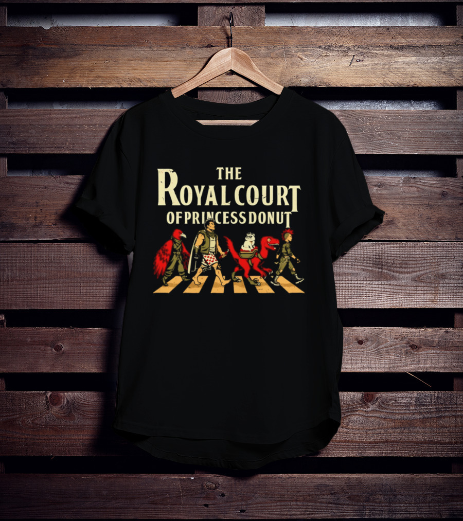 The Royal Court Of Princess Donut Abbey Road Style Walking Medieval Fantasy Characters T-Shirt