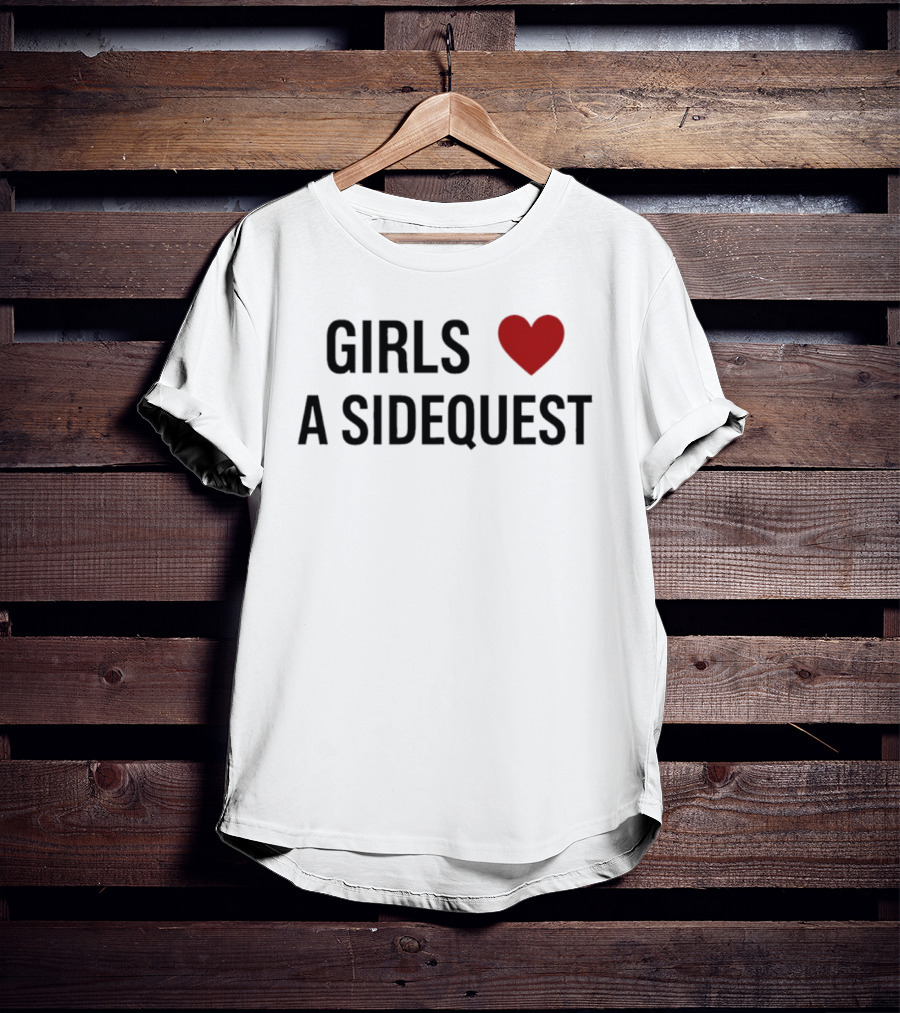 Girls Heart A Sidequest Gaming Humor T-Shirt