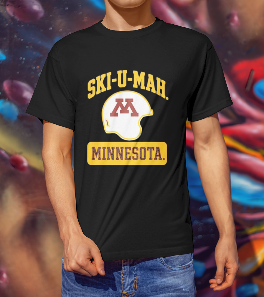 Mills Armbruster Ski U Mah Minnesota Football Helmet T-Shirt