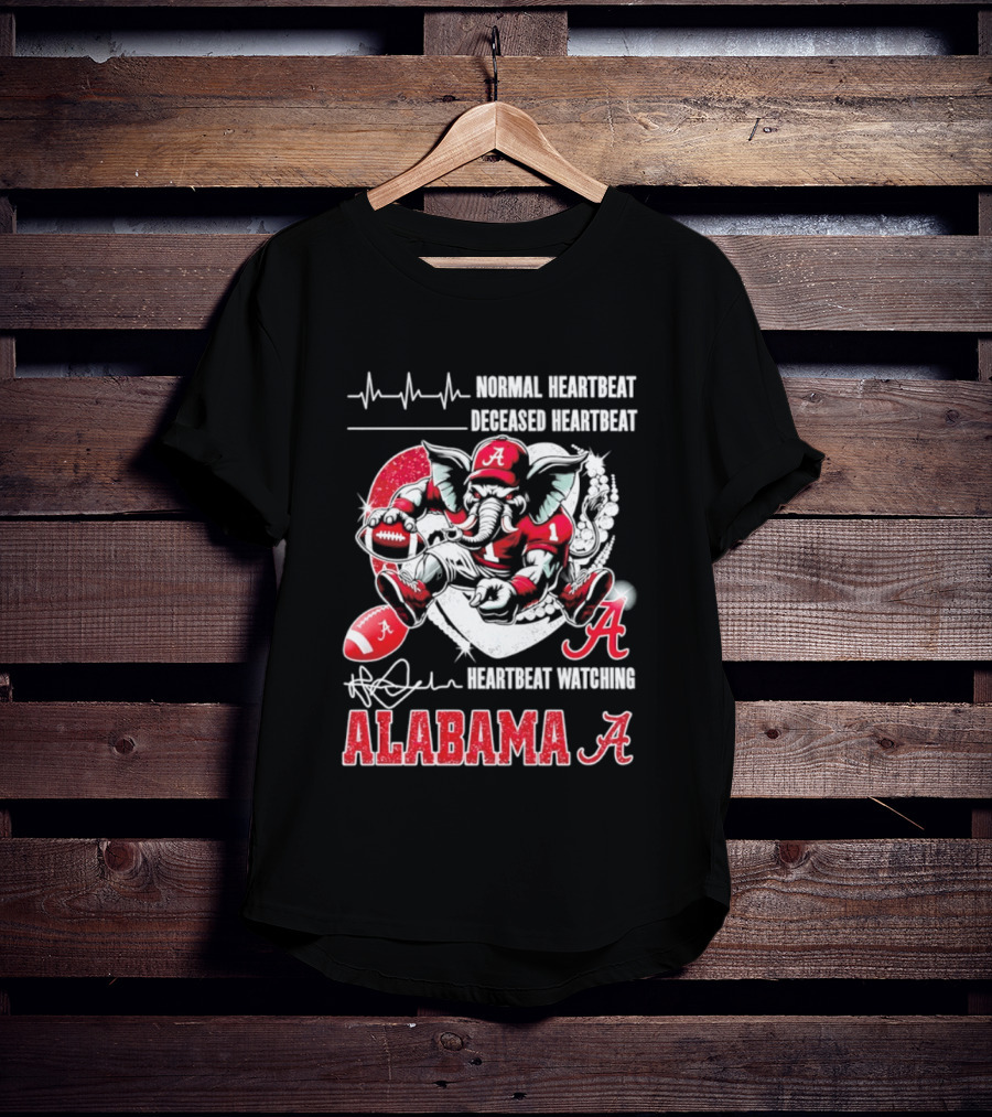 Alabama Crimson Tide Heartbeat Ing Football Fan Spirit T-Shirt