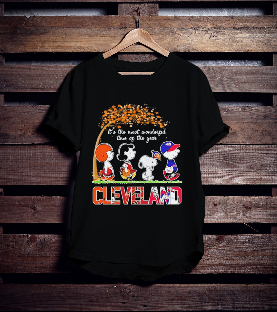 Peanuts Cleveland Sports Most Wonderful Time Of The Year T-Shirt