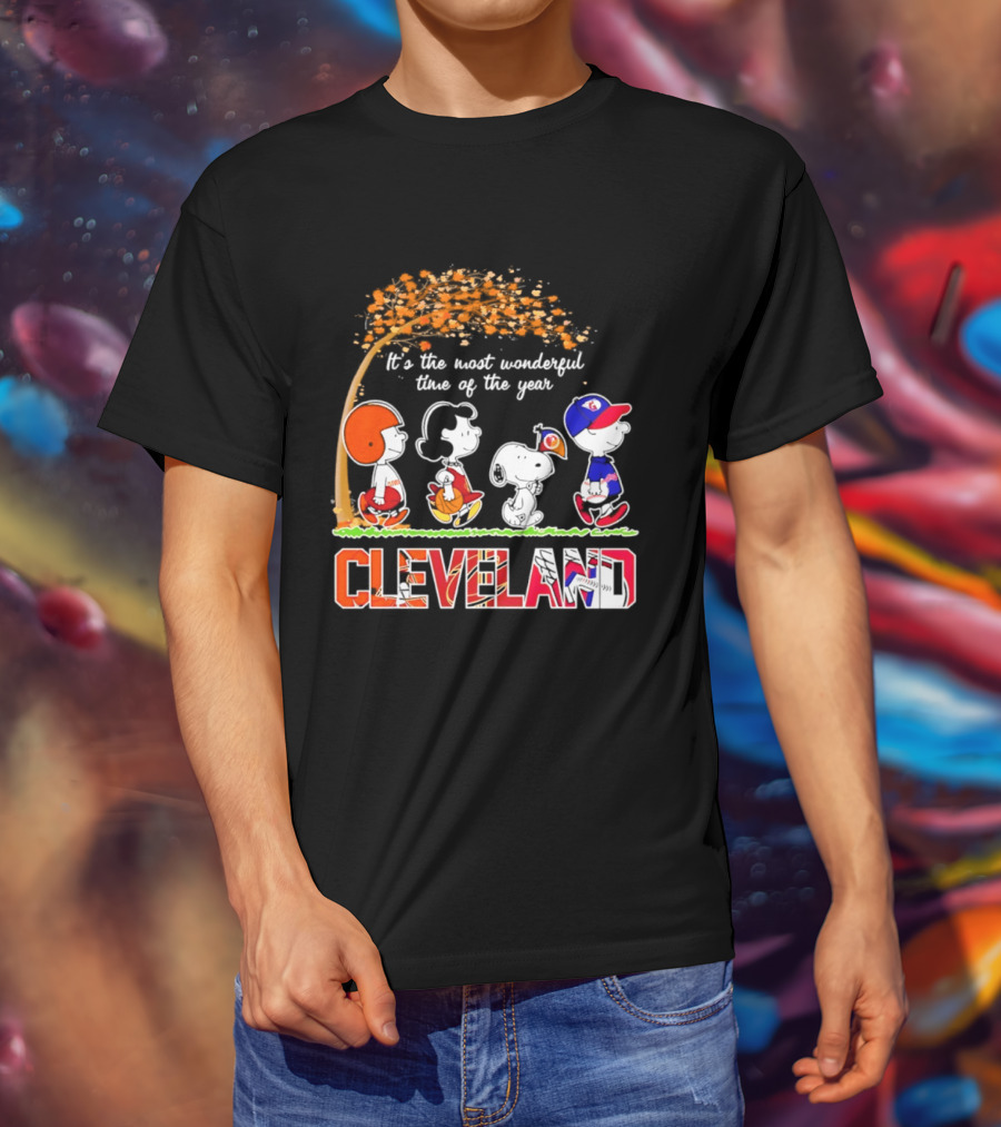 Peanuts Cleveland Sports Most Wonderful Time Of The Year T-Shirt