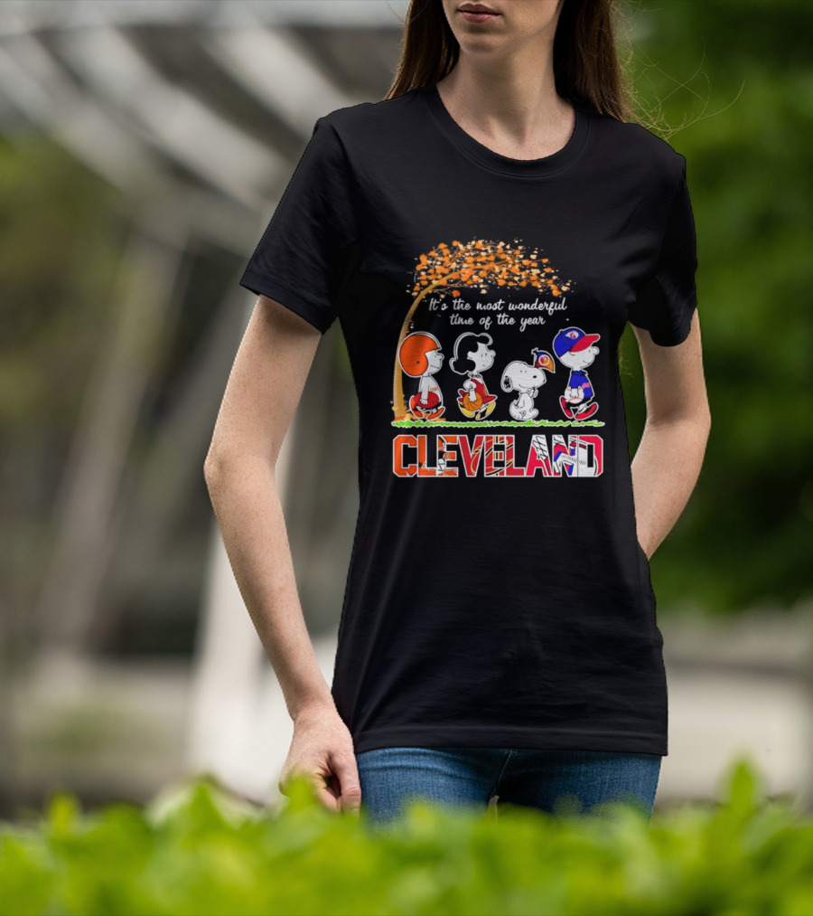 Peanuts Cleveland Sports Most Wonderful Time Of The Year T-Shirt