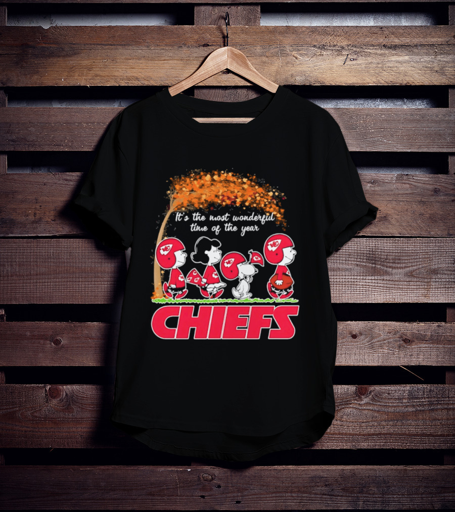 Peanuts Kansas City Chiefs Halloween 2026 Most Wonderful Time Of The Year T-Shirt