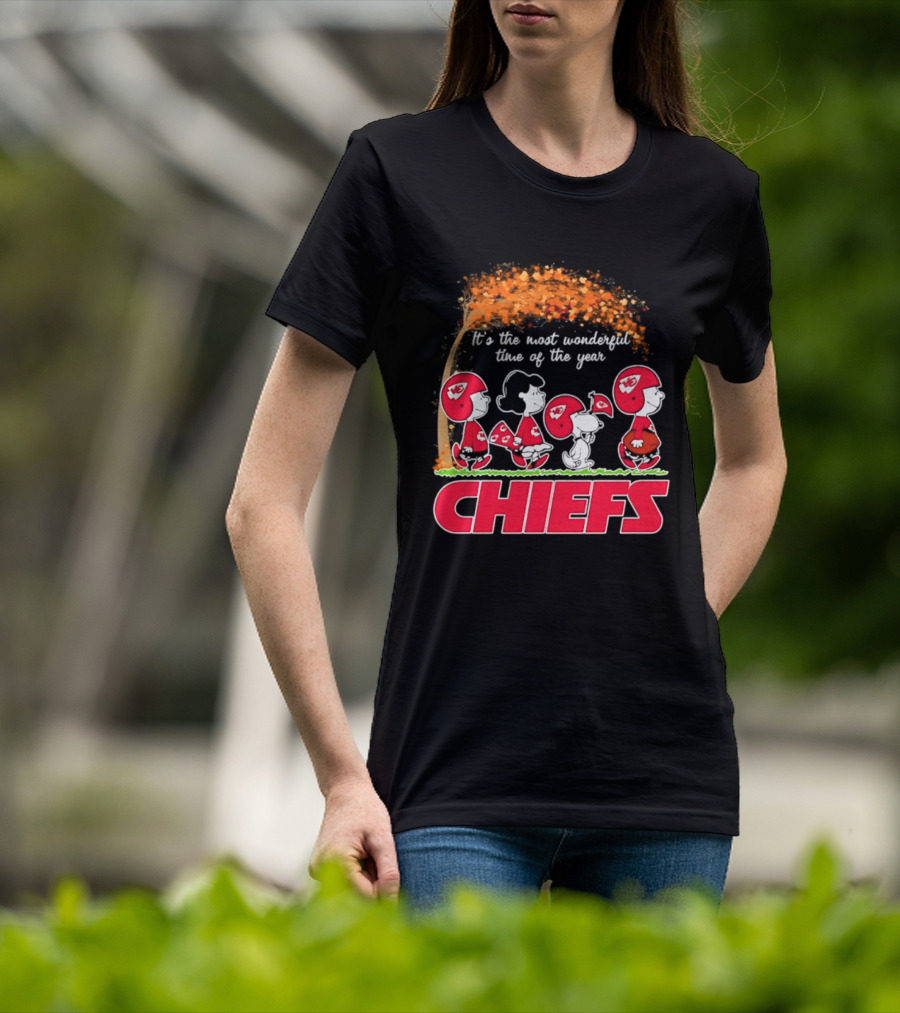 Peanuts Kansas City Chiefs Halloween 2026 Most Wonderful Time Of The Year T-Shirt