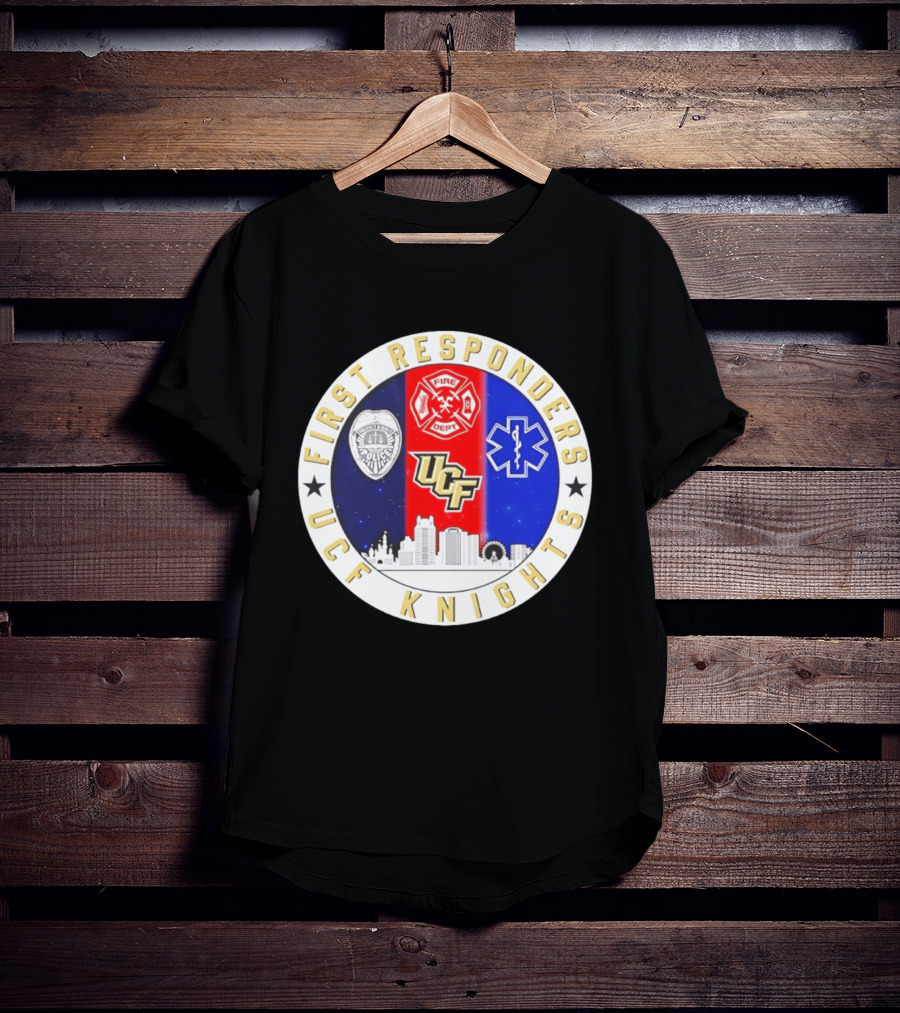 UCF Knights First Responders Orlando Skyline Police Fire EMS T-Shirt
