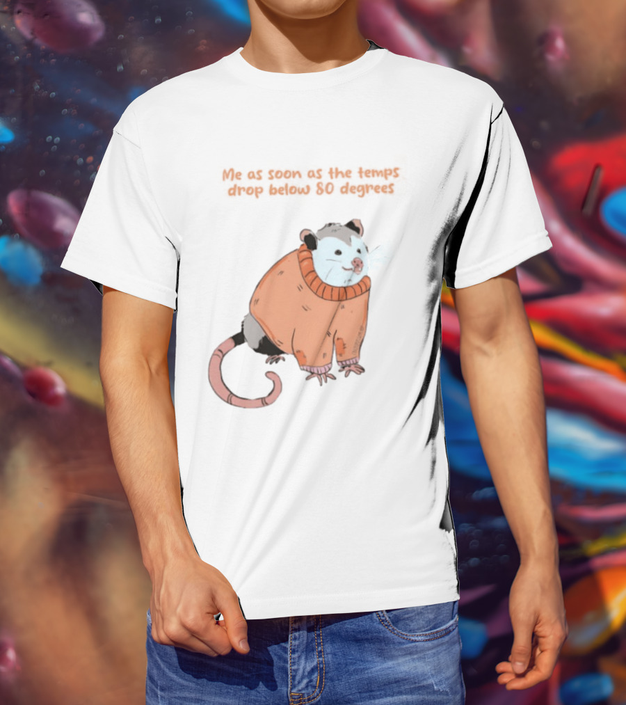 Opossum Cozy Sweater Temps Below 80 Degrees T-Shirt