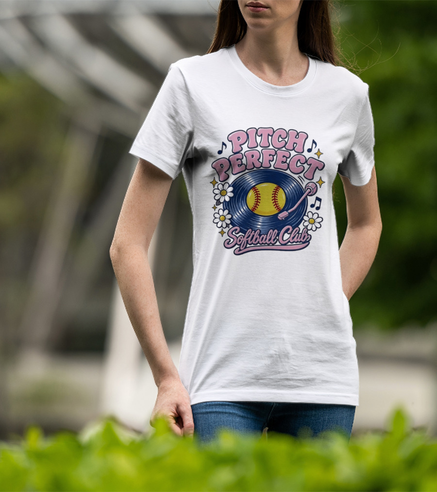 Pitch Perfect Softball Club Vinyl Record T-Shirt
