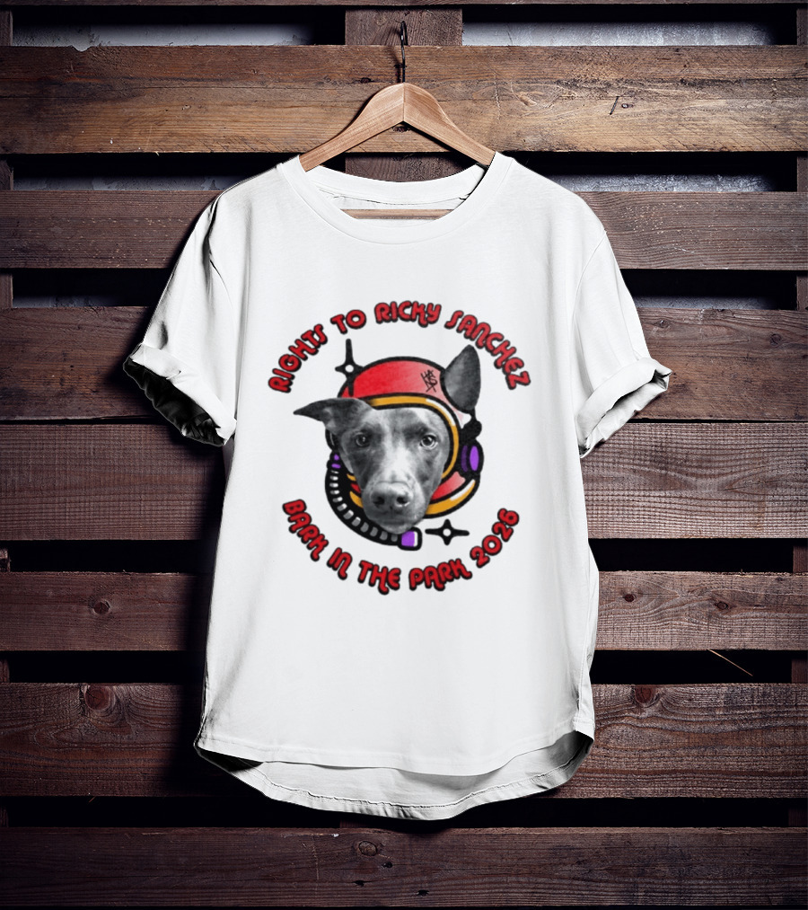 Rights To Ricky Sanchez 2026 Bark In The Park Dog Astronaut T-Shirt