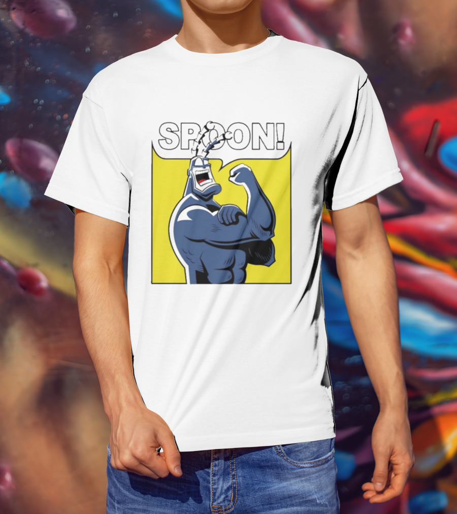 Spoon Mighty Hero Cartoon Catchphrase T-Shirt