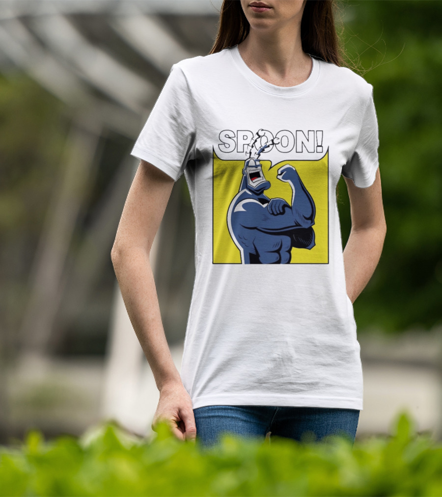 Spoon Mighty Hero Cartoon Catchphrase T-Shirt